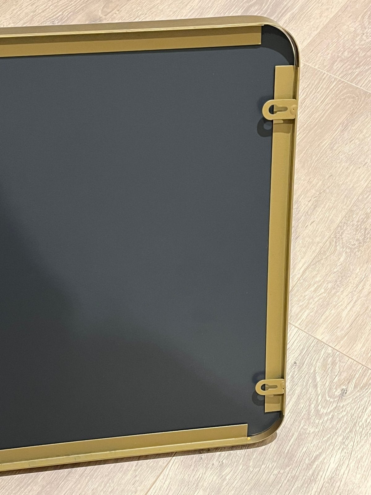 Scandi style spiegel 40x40 met gouden metalen rand moet weg!, Ophalen, Minder dan 50 cm, Rond, Zo goed als nieuw