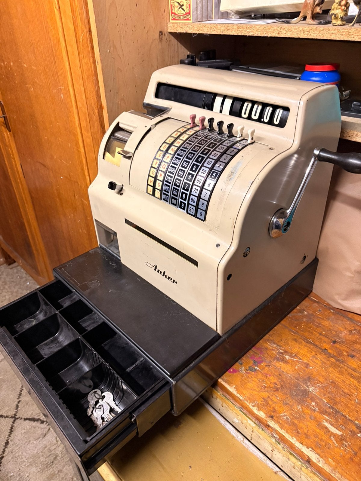 Leuke en nog werkende (!) kassa, jaren 50/60,   Doe een  bod, Ophalen