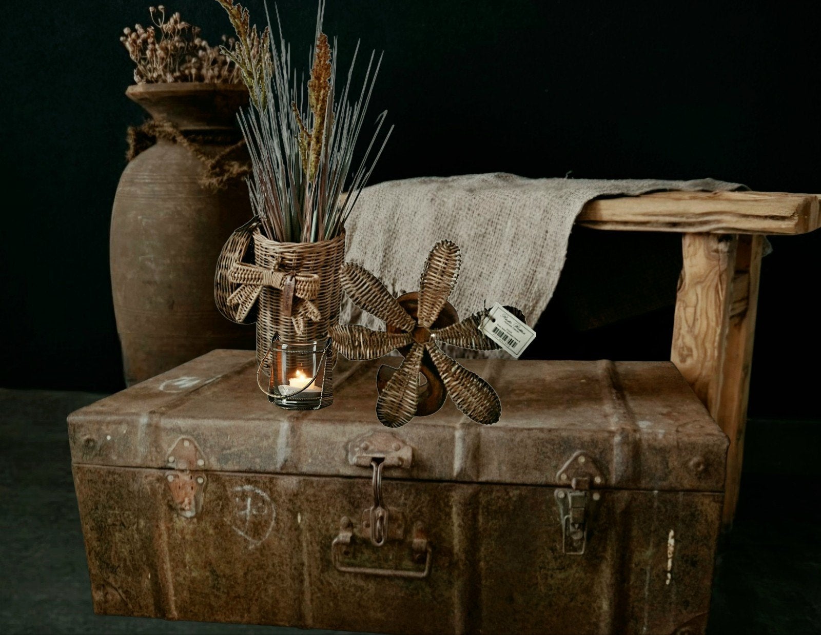 Compleet rivièra maison rustic rattan set ( 6 delig ), Ophalen of Verzenden, Zo goed als nieuw