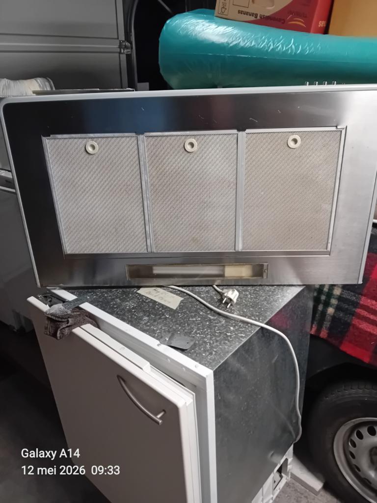 Prachtige afzuigkap met rvs schouw breed 90 diep 50 met krac, Witgoed en Apparatuur, Afzuigkappen, Ophalen, Wandschouwkap, Motor