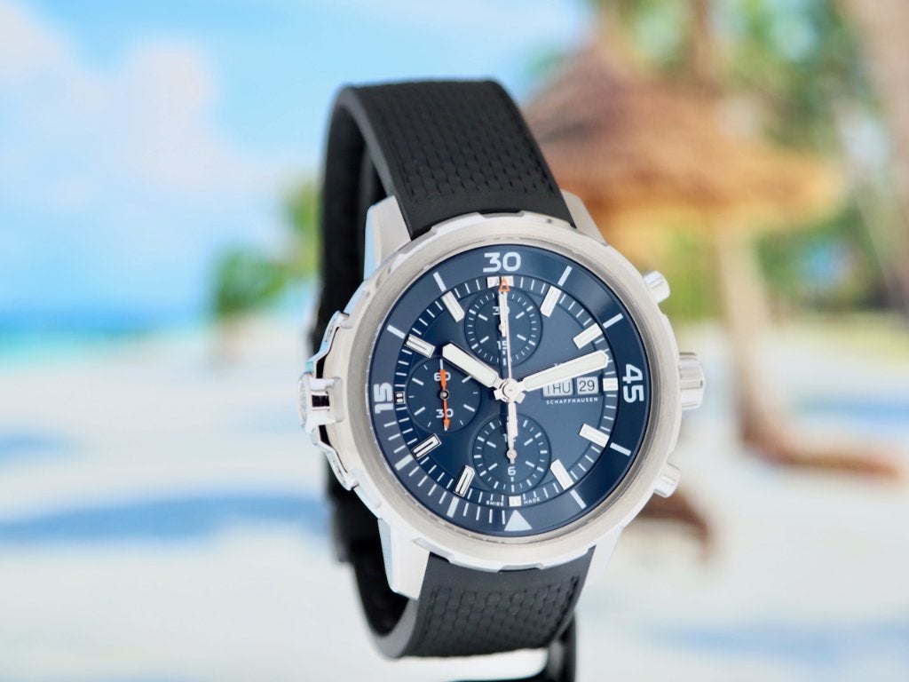 IWC Aquatimer Cousteau Chrono DayDate Briljante Staat 2017NL, Overige merken, Staal, Polshorloge, Overige materialen