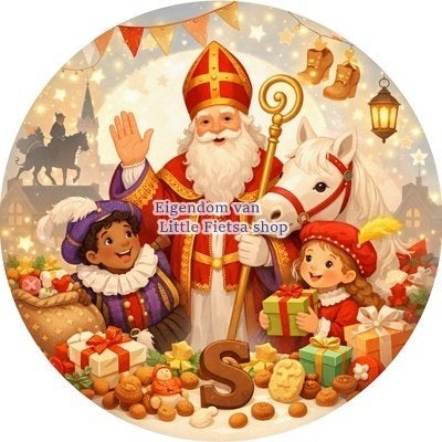 lf1044 ouwel sinterklaas 20x4,7cm eetbare cupcake rondjes, Ophalen of Verzenden, Nieuw, Cupcakes, Versiering