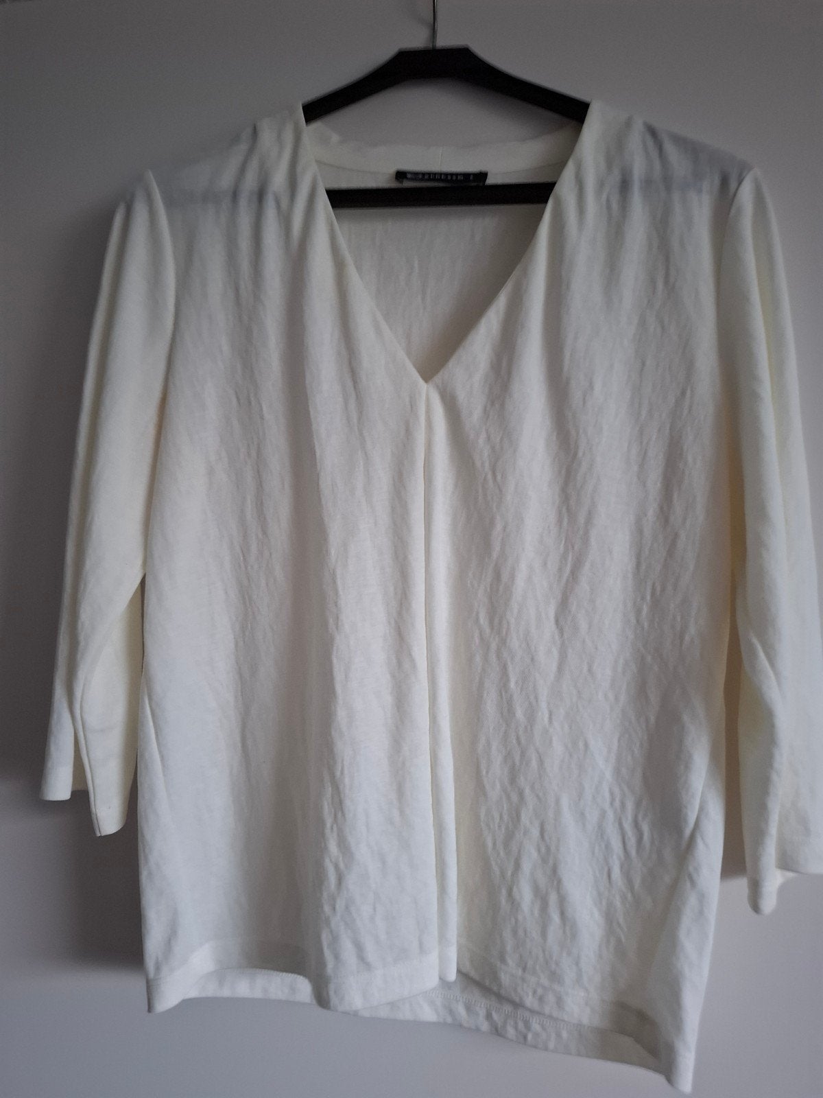 Creme blouse driekwart mouw mt s, Ophalen of Verzenden, Zo goed als nieuw, Beige