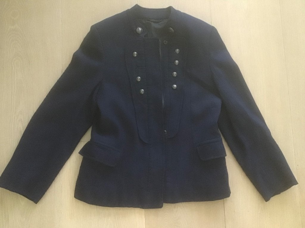 Kort blauw jasje met opstaand kraagje, 36, Kleding | Dames, Jasjes, Kostuums en Pakken, Blauw, Ophalen of Verzenden, Jasje, Maat 36 (S)