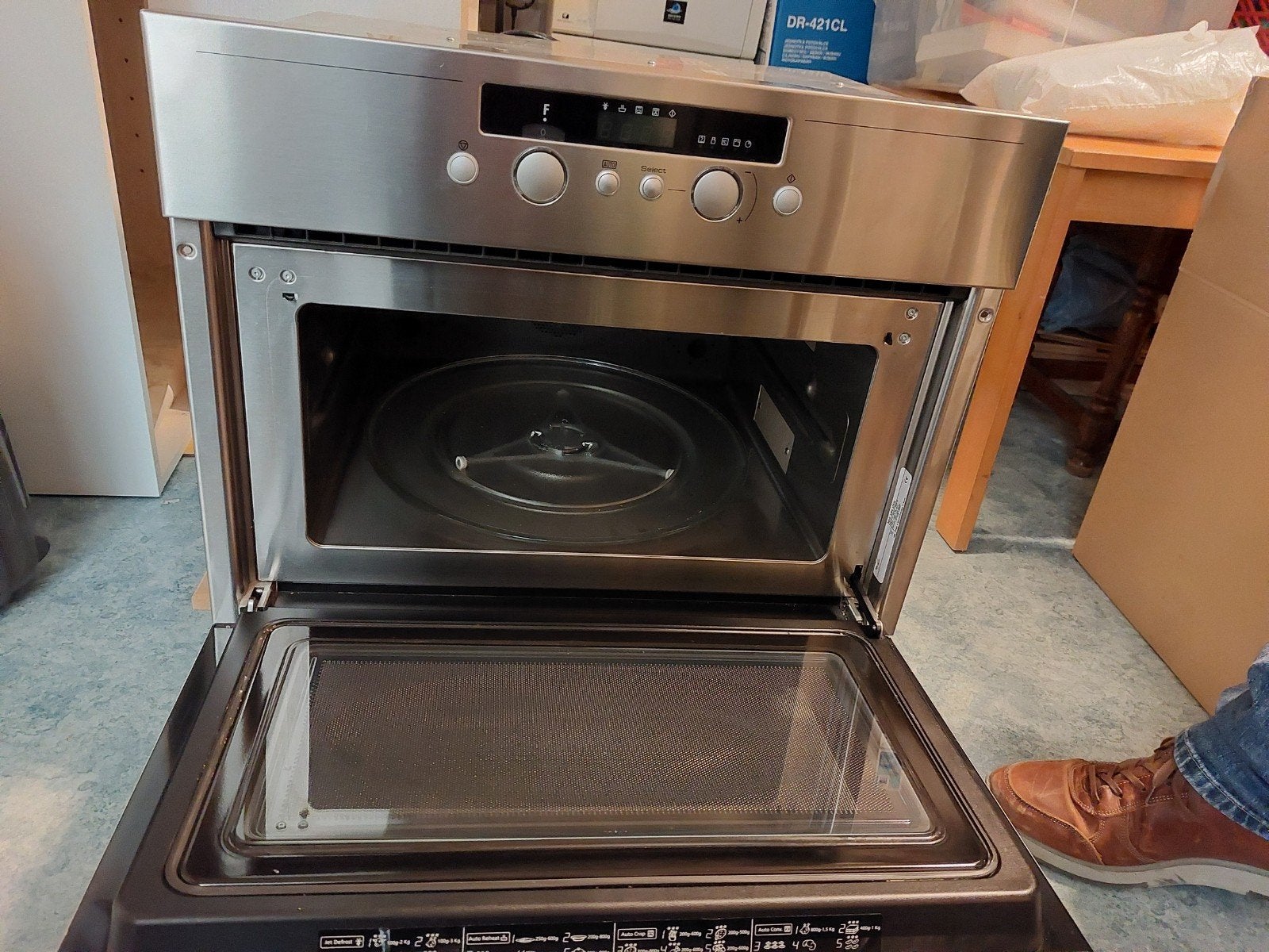 Whirlpool AMW 520 Inbouw Combimagnetron RVS, Witgoed en Apparatuur, Magnetrons, Inbouw, Grill, Hete lucht, Ophalen