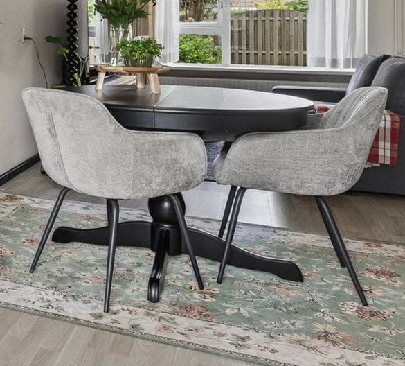 Eettafelset (uitschuifbaar) inclusief stoelen, Ophalen, Zo goed als nieuw, 75 m² of meer, Laminaat