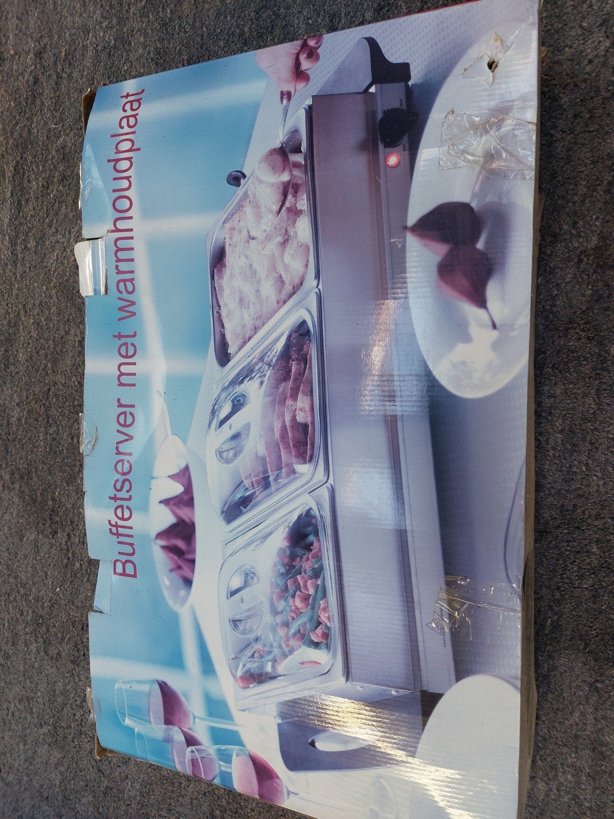 Buffetserver met warmhoudplaat - 3 bakken, nette staat, Ophalen, ., ., .