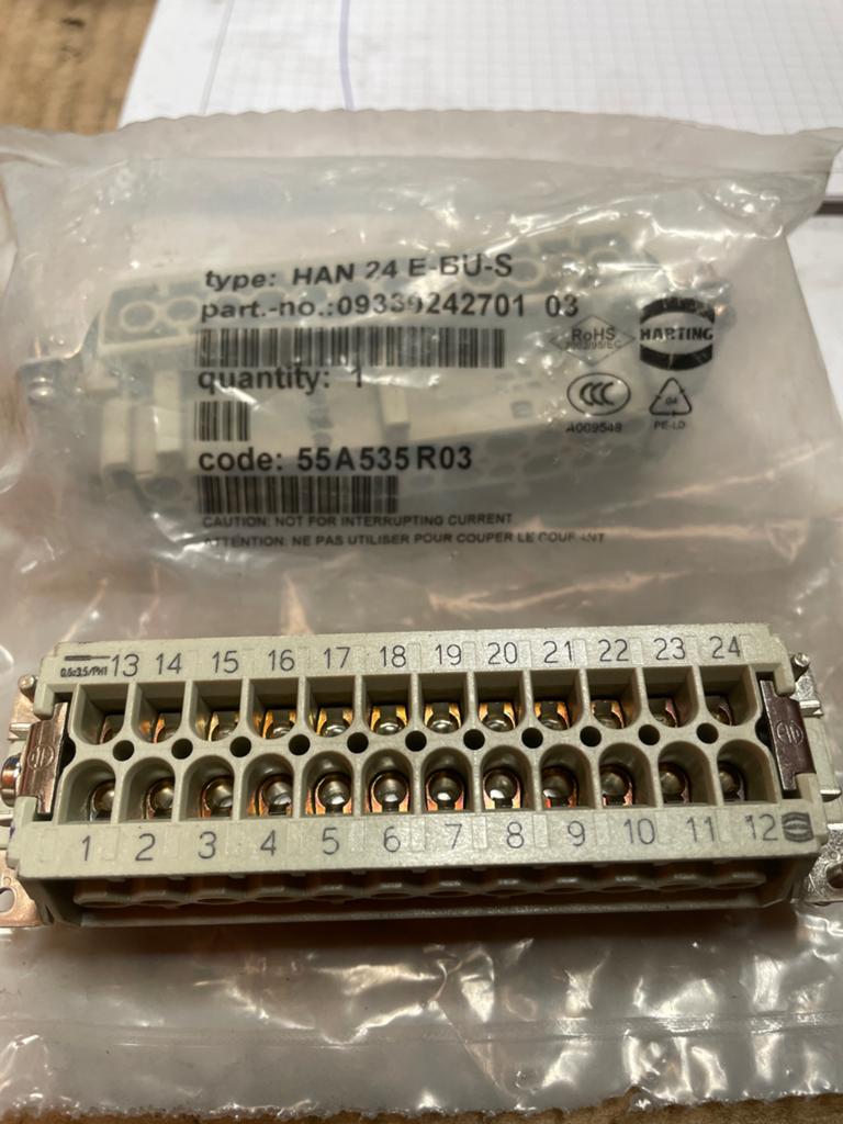 3 st Harting HAN 24 E-BU-S Connector - Nieuw in verpakking, Ophalen, Zo goed als nieuw