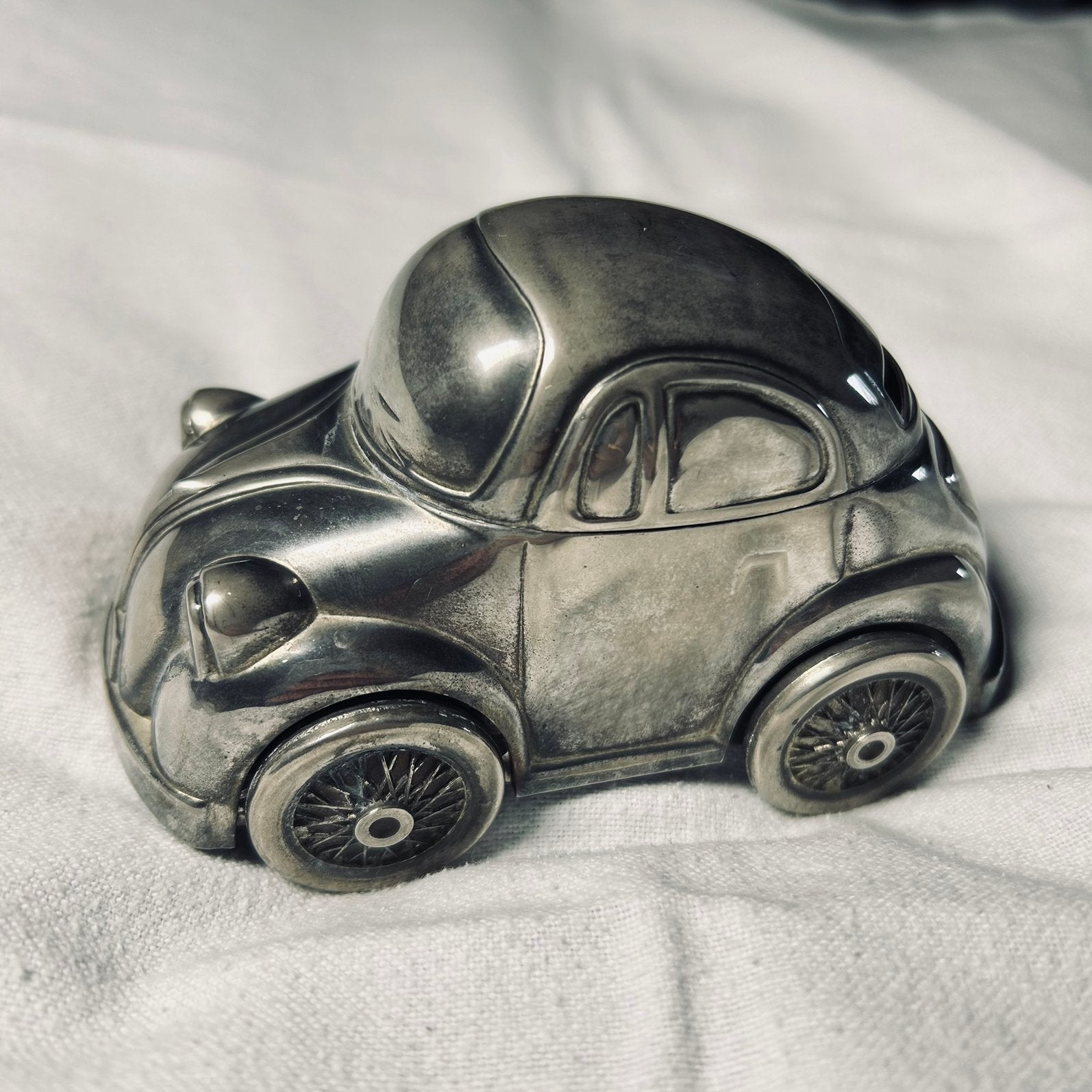 Schattige vintage verzilverde spaarpot jaren ‘70, Ophalen of Verzenden