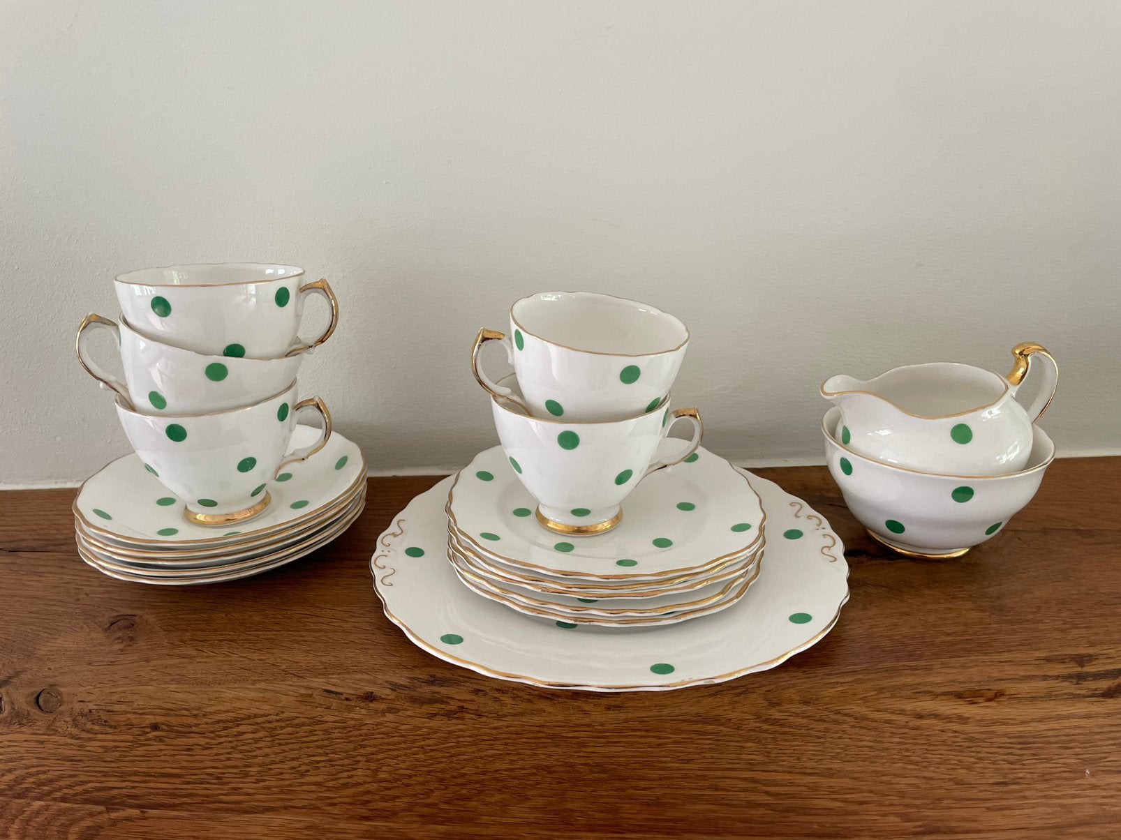 Vintage Royal Vale green spot servies, Ophalen of Verzenden