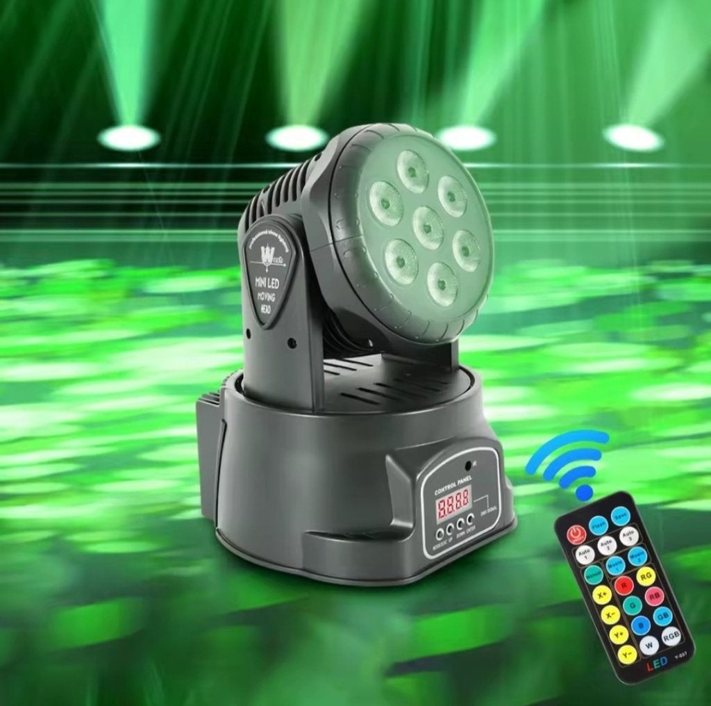 DMX RGBW LED Wash Movinghead met afstandsbediening (7x10W), Ophalen, Nieuw, Licht, Geluidgestuurd