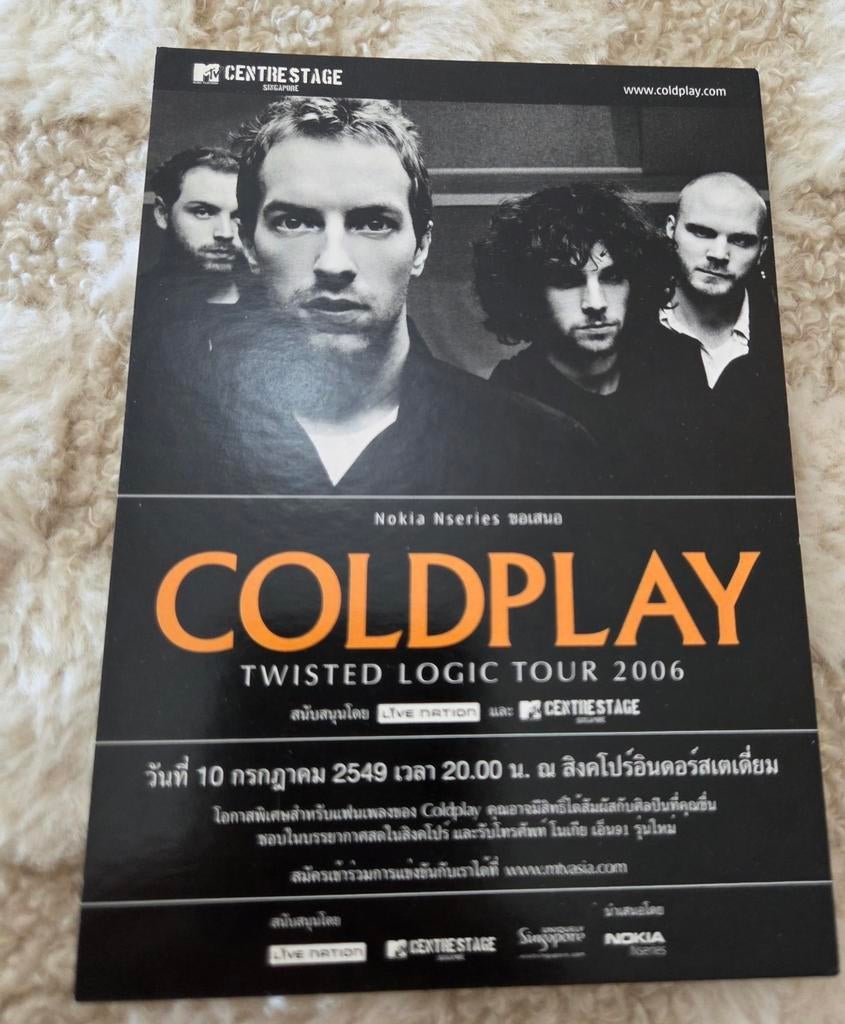 Coldplay - Twisted Logic Tour - 2006, Verzamelen, Ansichtkaarten | Themakaarten, Verzenden, 1980 tot heden, Ongelopen, Sterren en Beroemdheden