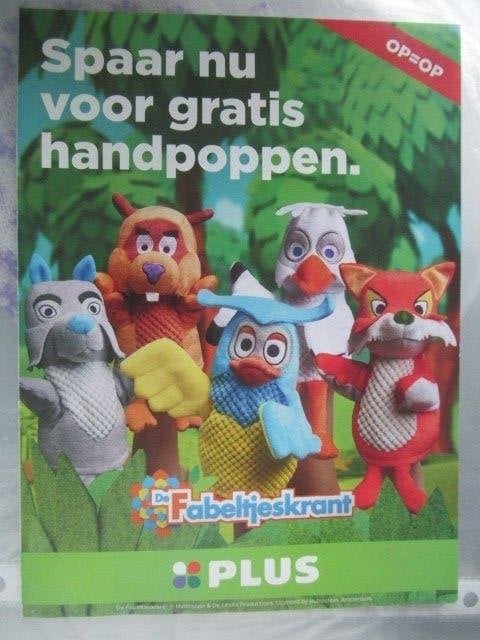 Plus Fabeltjeskrant spaarfolder spaarzegels voor handpoppen, Plus, Ophalen of Verzenden