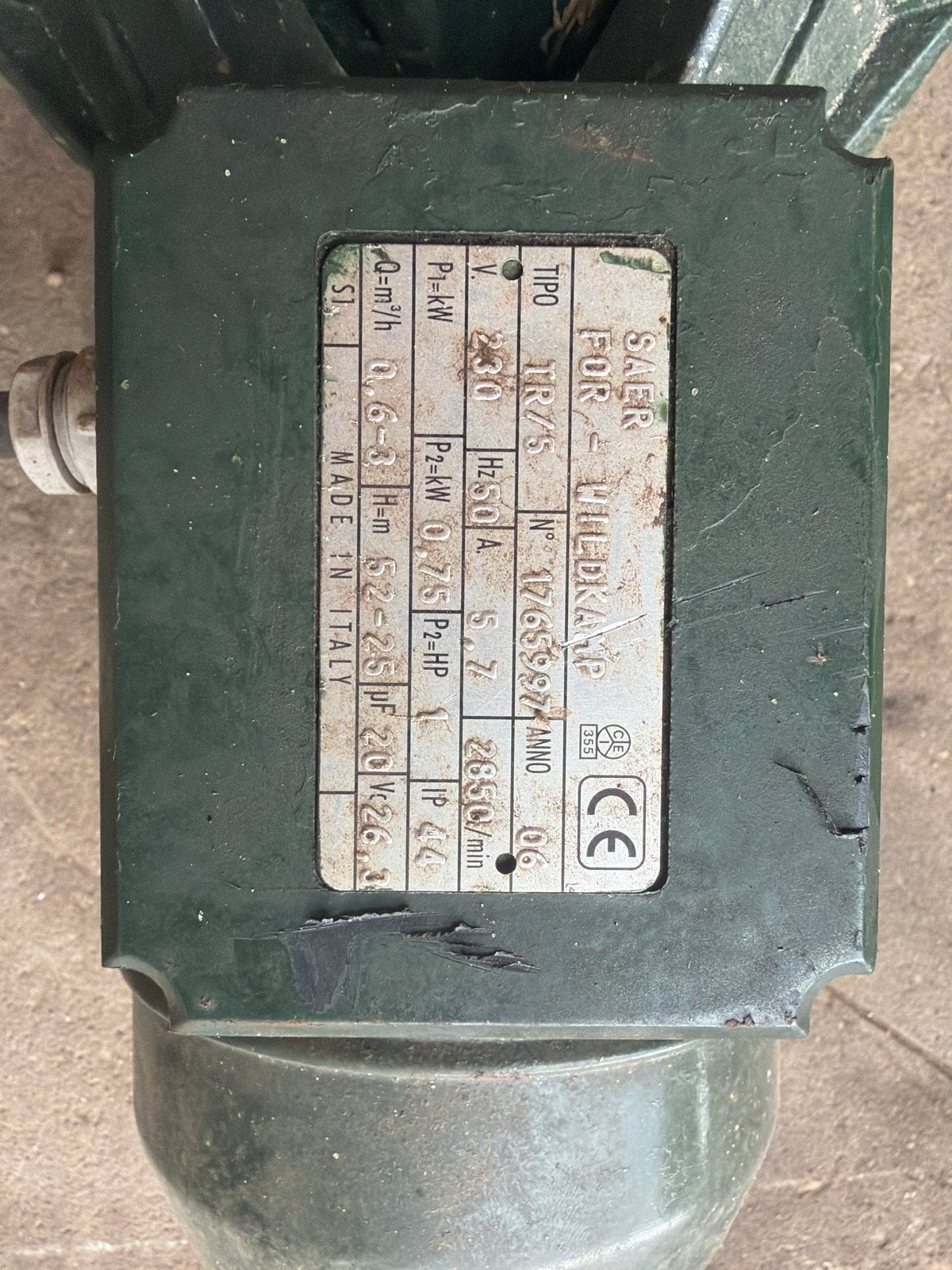SAER TR/45 Waterpomp - 0.75 kW, 240V, Made in Italy, Ophalen of Verzenden