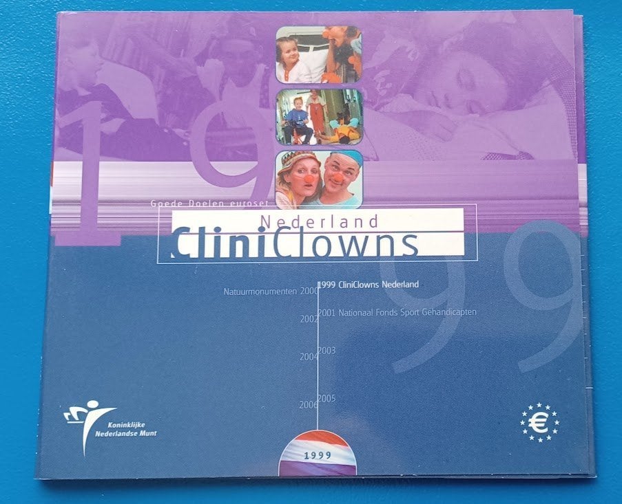 BU Goede Doelenset 1999 - Clini Clowns, Verzenden, Koningin Beatrix, Euro's, Setje