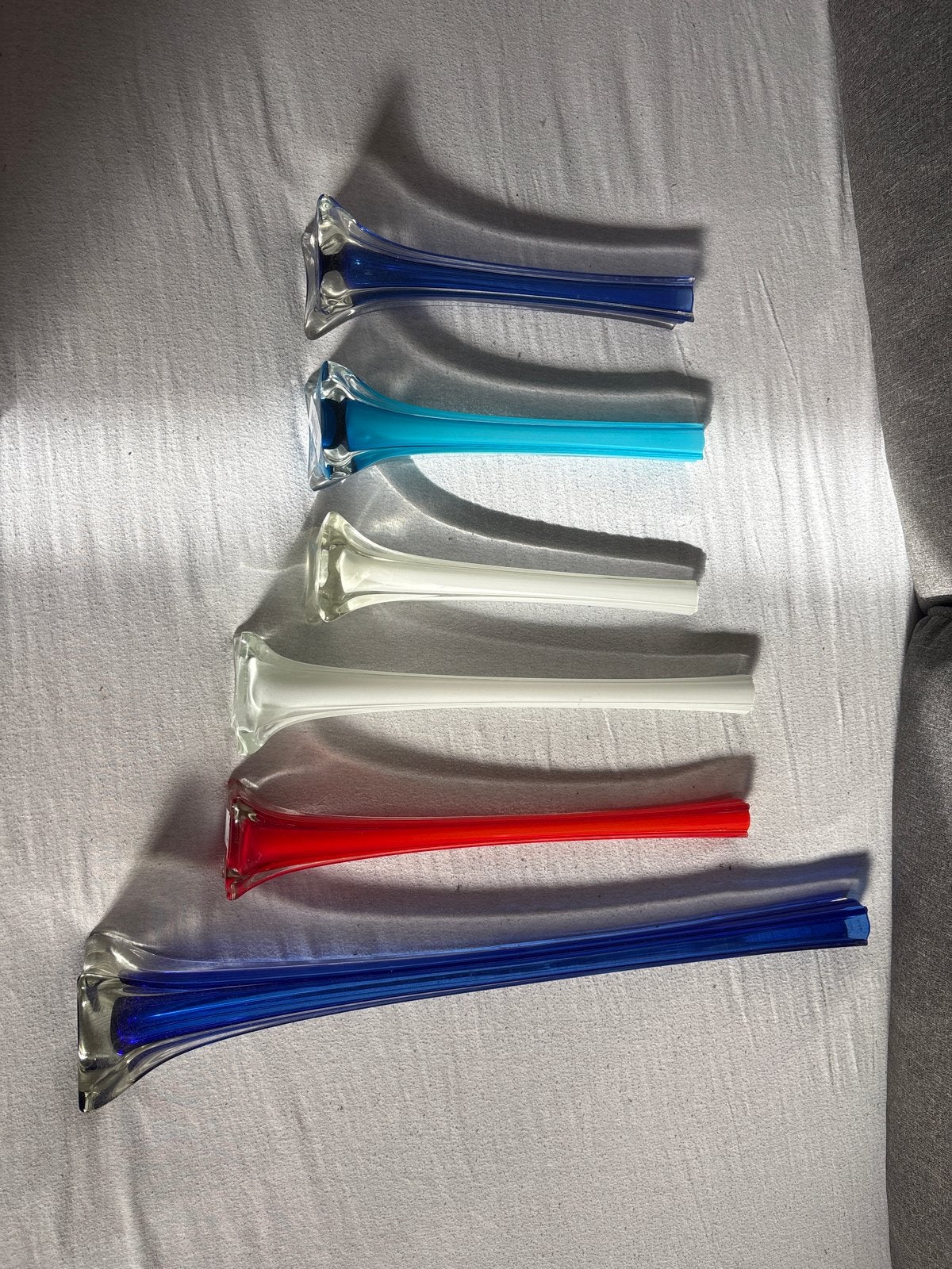 Set van 6 Vintage Murano Glazen Vazen - Diverse Kleuren, Antiek en Kunst, Ophalen