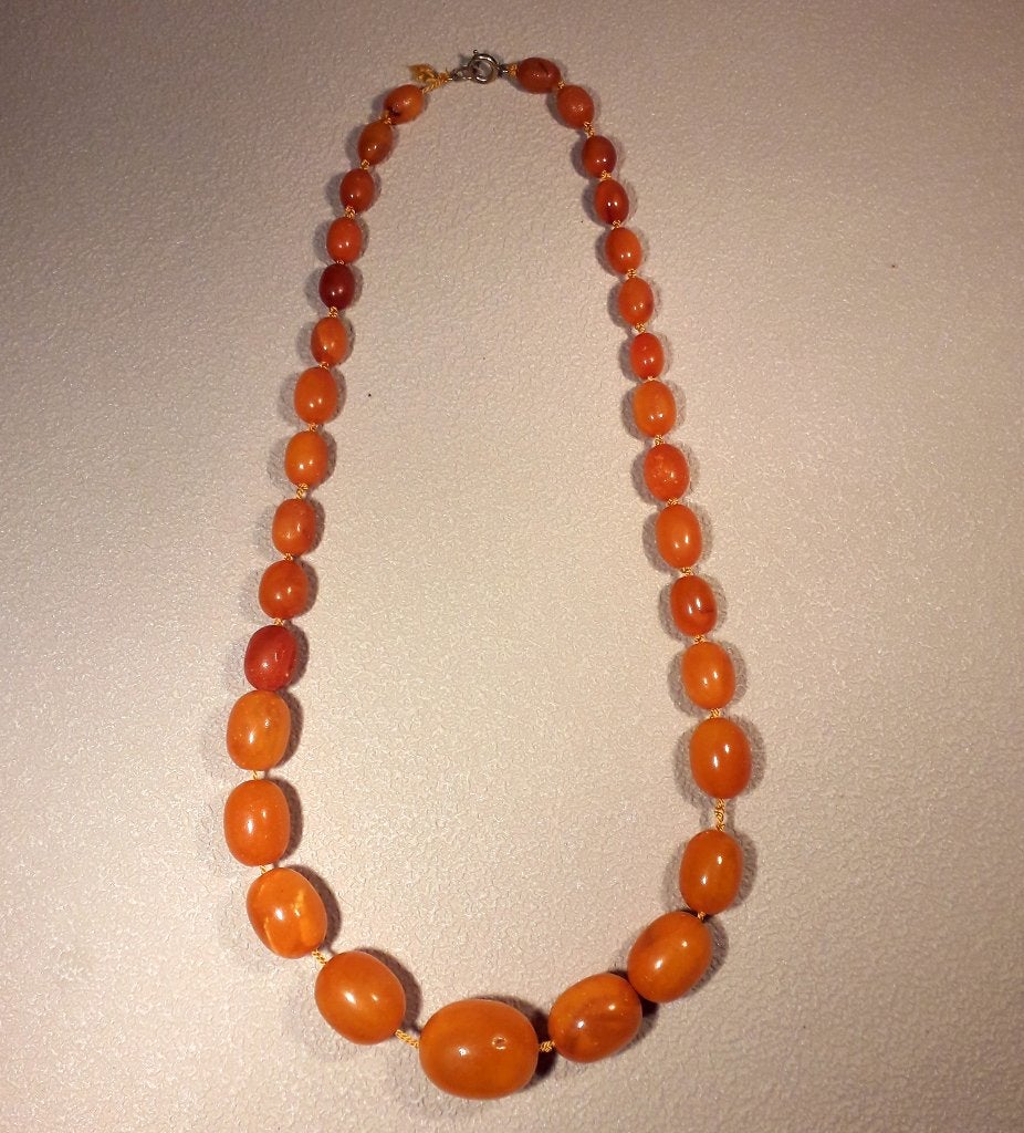 Barnsteen Halsketting Collier Getest Butterscotch Amber, Verzenden, Overige materialen, Ketting, Verguld
