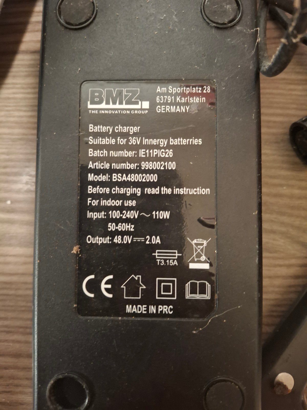 Gazelle Oplader 36V BMZ voor E-bike Accu, Gebruikt