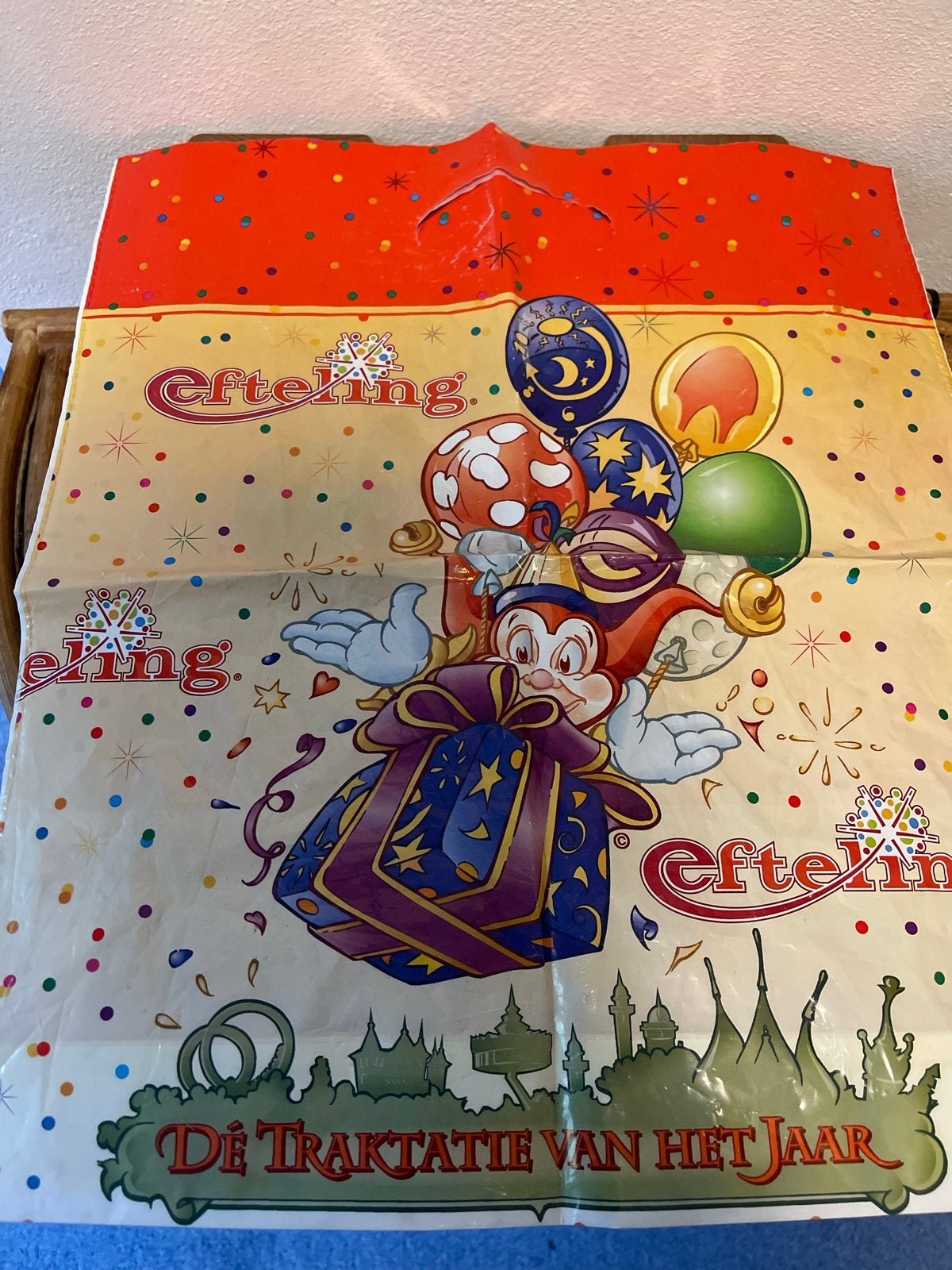 Vintage Efteling Zakje met Inpakpapier - De Traktatie van he, Ophalen of Verzenden, Gebruikt, Gebruiksvoorwerp
