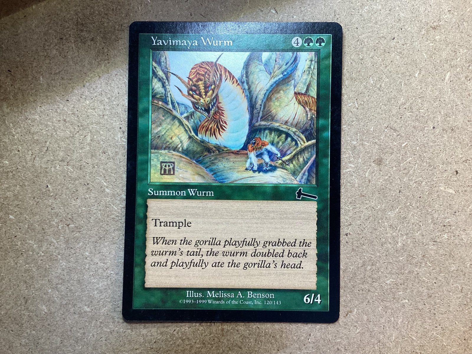 1x Yavimaya Wurm [120/143] (Good), Ophalen of Verzenden, Gebruikt, Losse kaart