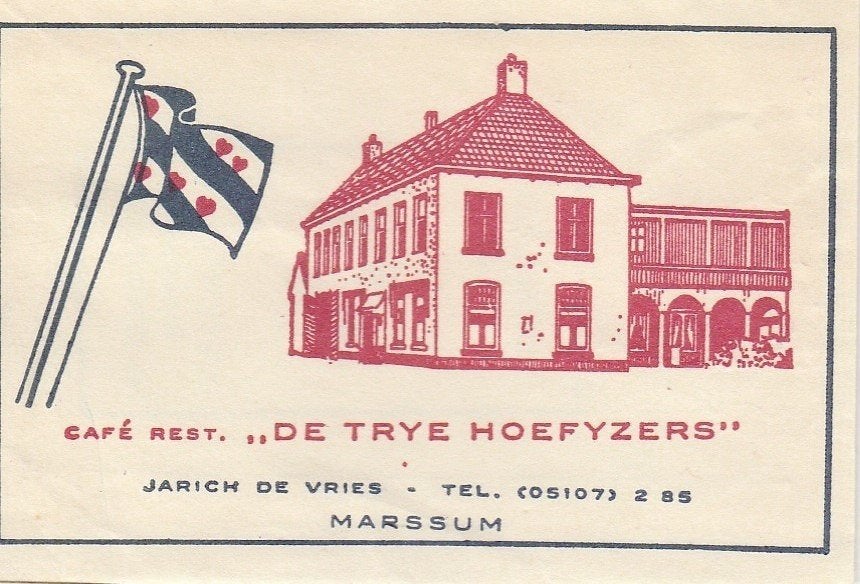 De Trye Hoefyzers Marssum - Jarich de Vries - friese vlag, Ophalen of Verzenden