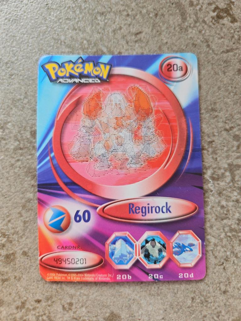 Pokémon Advanced Regirock Fox Kids TV Card, Ophalen of Verzenden, Gebruikt, Losse kaart