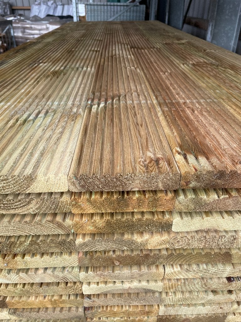 Vlonderplank 28 x 145 x 3000 mm geimpregneerd, Ophalen, Nieuw, Hout