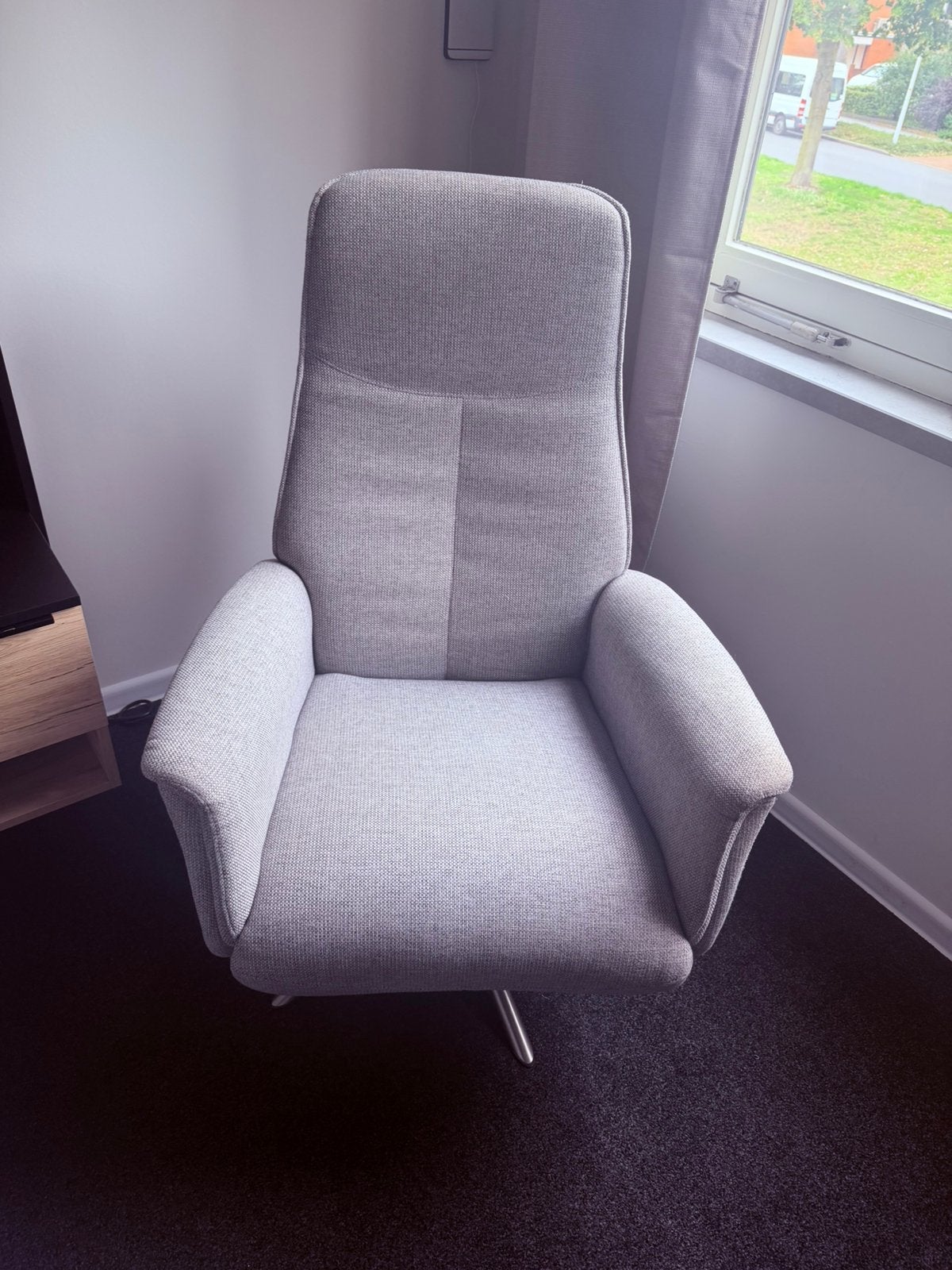 Relax fauteuil gemeleerd grijs, Ophalen, Minder dan 75 cm, Zo goed als nieuw, 50 tot 75 cm
