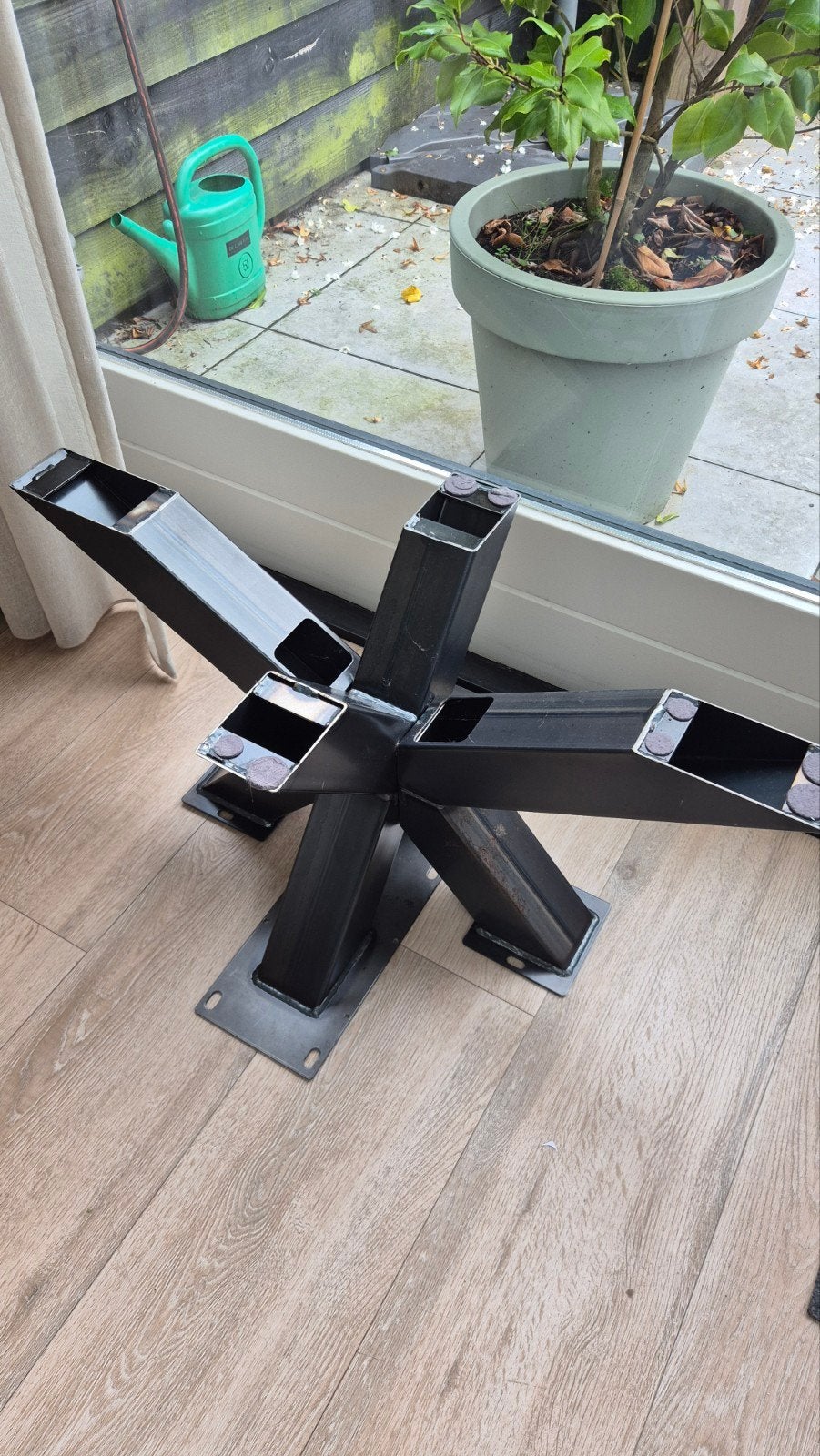 Metalen onderstel bijzettafel - 39cm hoog, Ophalen, Tafelpoot, Gebruikt, 50 tot 100 cm