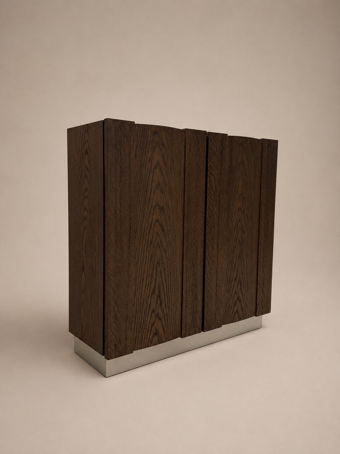 Vintage brutalist barkast, Zo goed als nieuw, Minder dan 150 cm, Metaal, 25 tot 50 cm