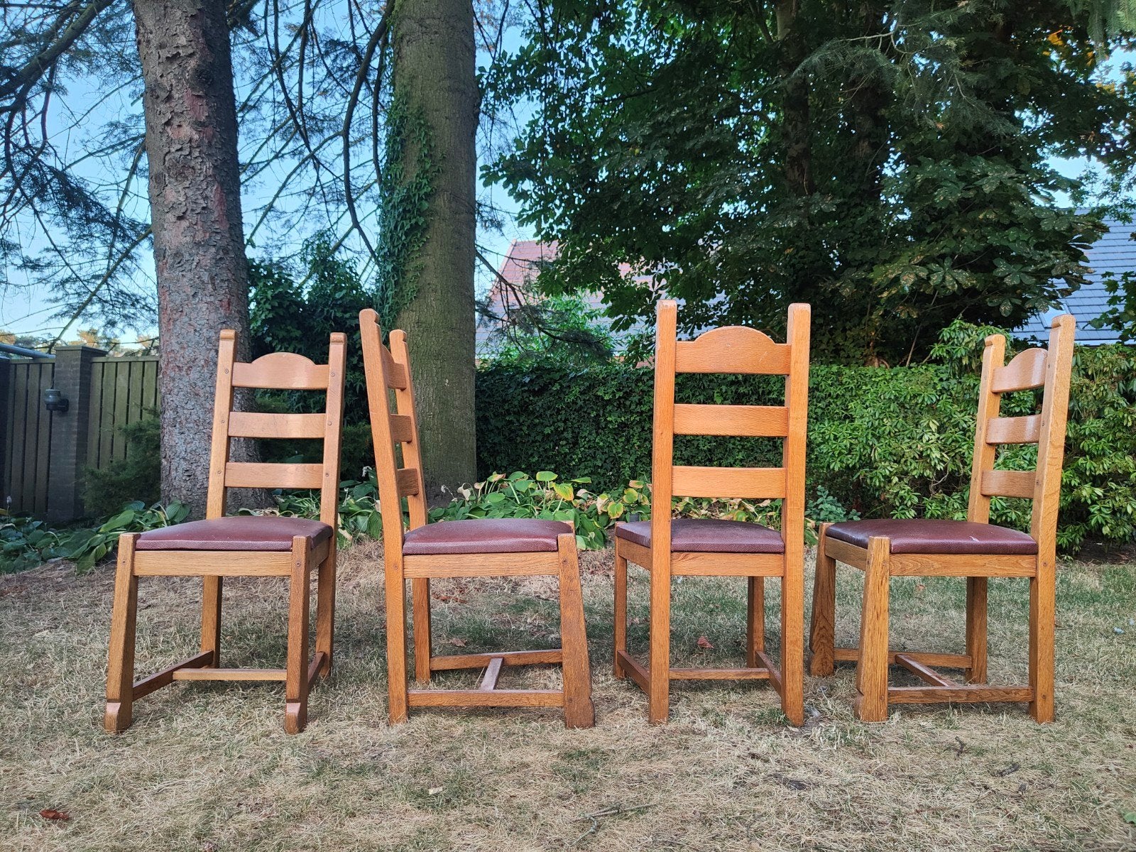 Opknappers! Set van 4 vintage houten stoelen, Ophalen