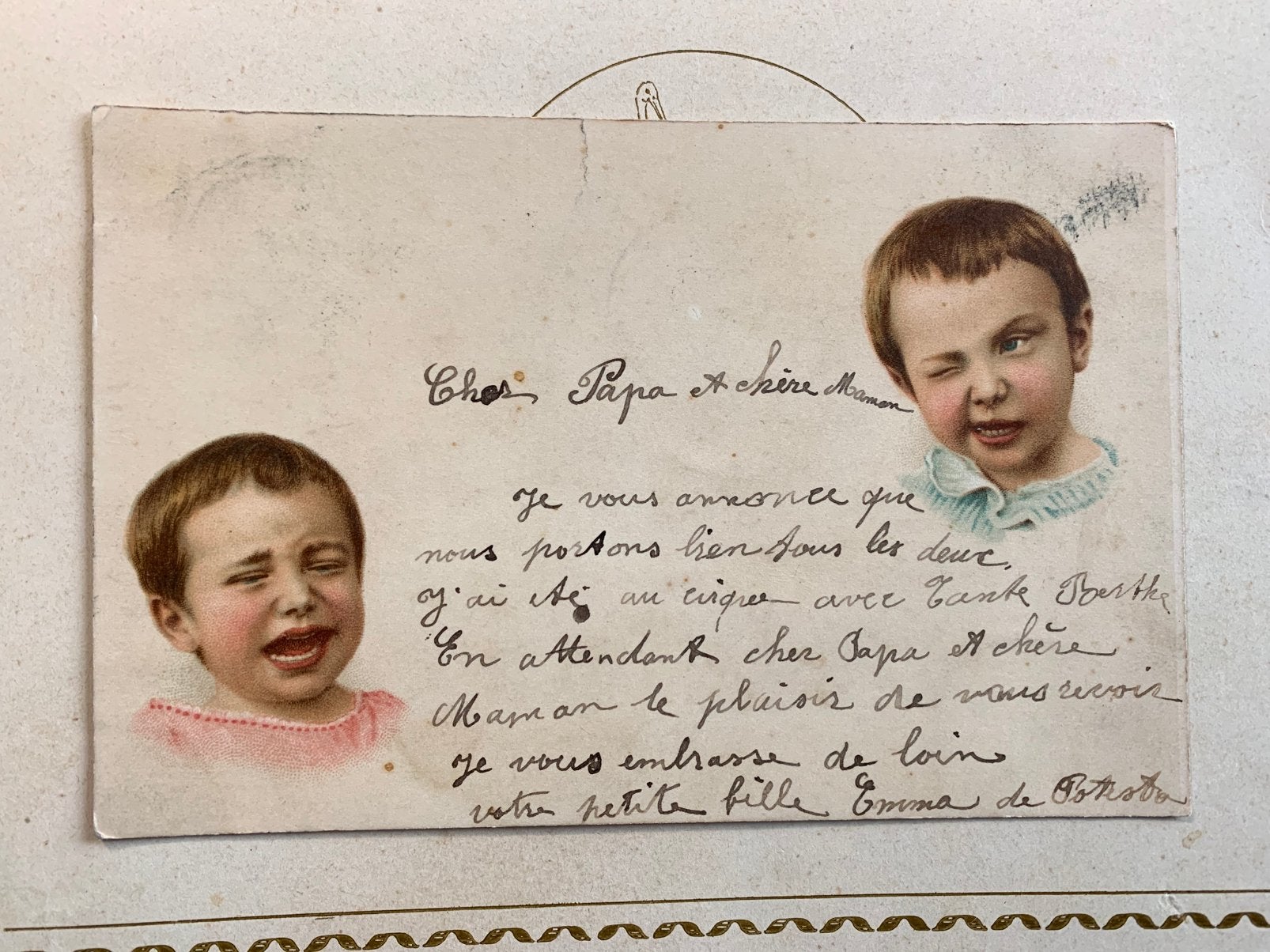 1901 Jongen en meisje - broer en zus (HH), Ophalen of Verzenden, Voor 1920, Gelopen, Kinderen