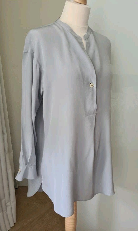PAUW/ CALIBAN LICHTGRIJZE TUNIEK BLOUSE 40, Maat 38/40 (M), Verzenden, Zo goed als nieuw, Grijs