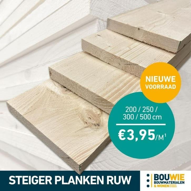 Steigerhout | Steigerplanken | Blank & Old Grey | tot 500 cm, Ophalen, 25 tot 50 mm, Nieuw, Plank