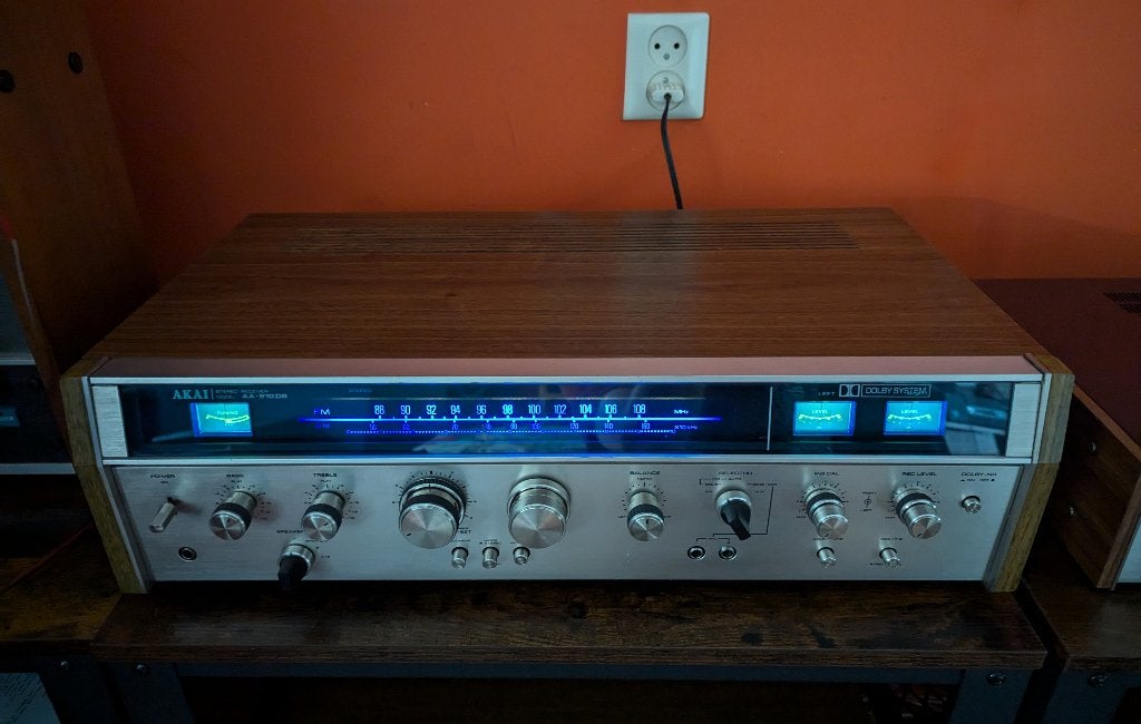 AKAI AA-910DB Vintage receiver uit 1974, Gebruikt, Ophalen, Overige merken, Minder dan 60 watt