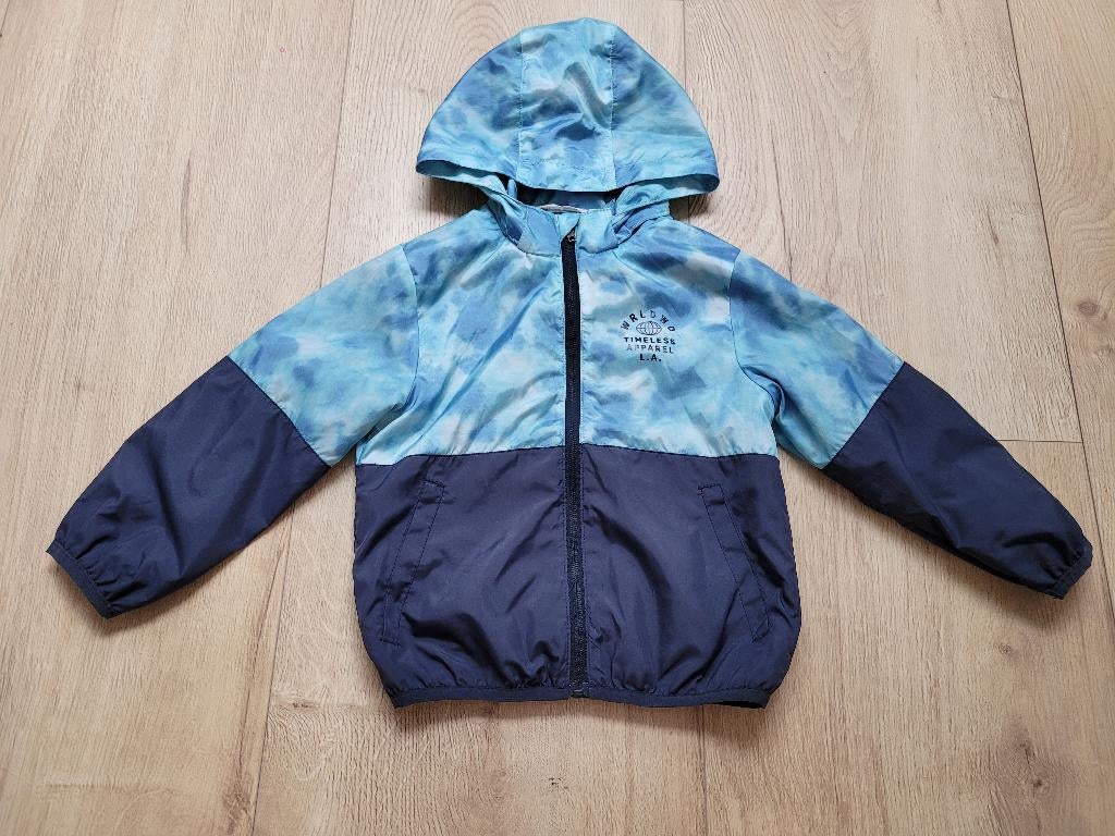 H&M blauwe zomerjas afneembare capuchon mt 98/104 ~ CP3016, H&M, Ophalen of Verzenden, Zo goed als nieuw, Jongen