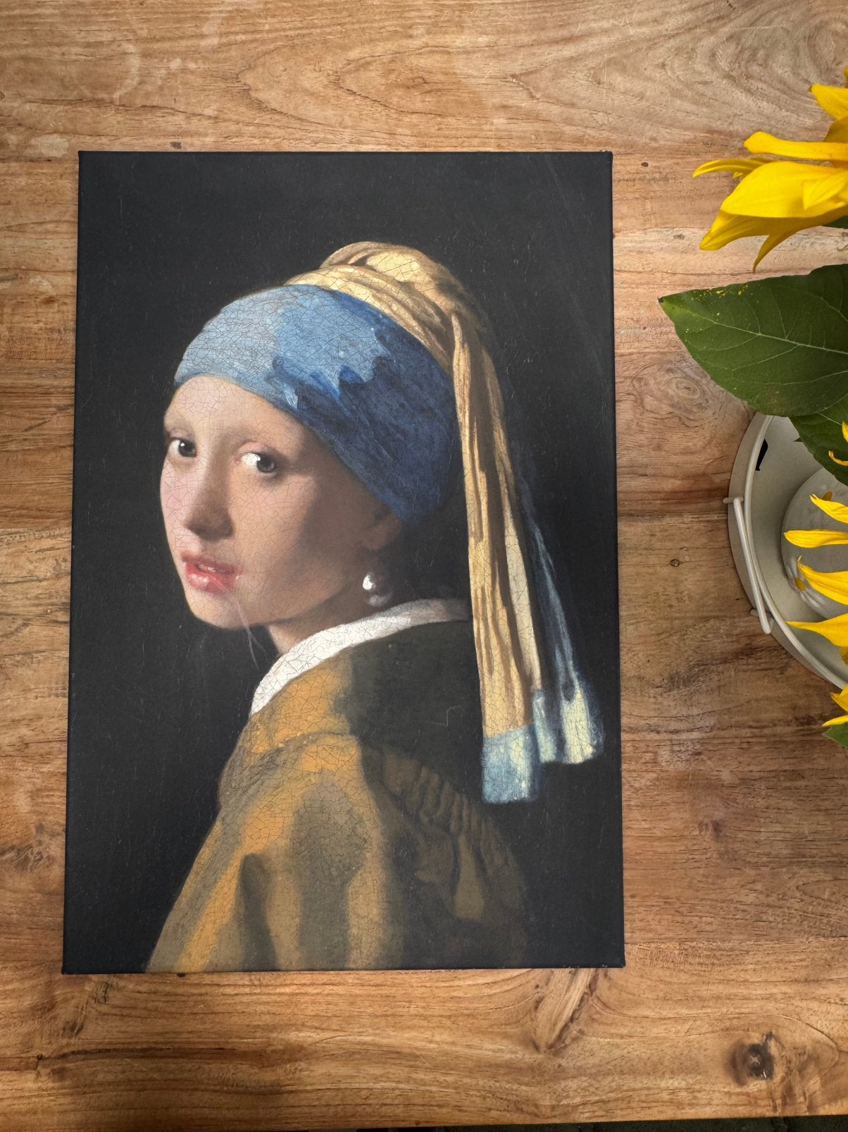 Meisje met de parel - canvas doek, Huis en Inrichting, Woonaccessoires | Schilderijen, Tekeningen en Foto's, 50 – 75, Minder dan 50 cm