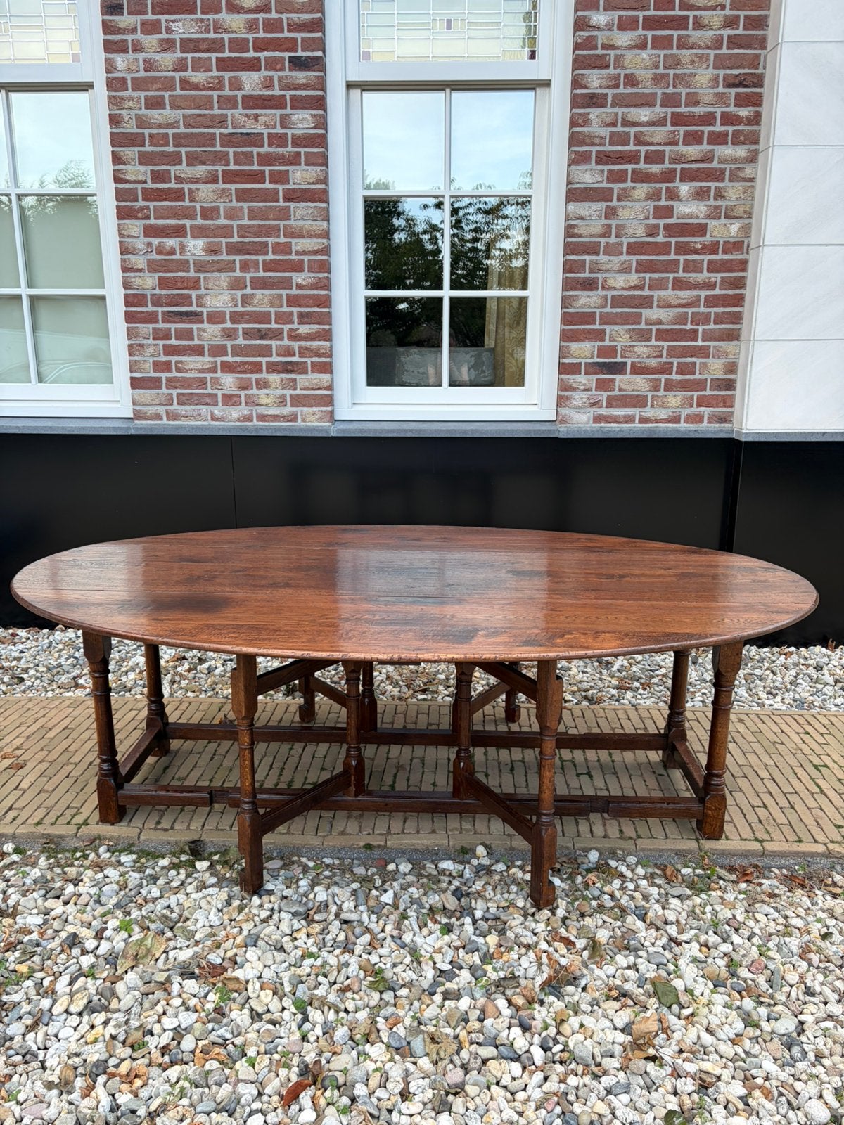 Eettafel 240 cm Gateleg table RAC antique massief eikenhout, Ophalen