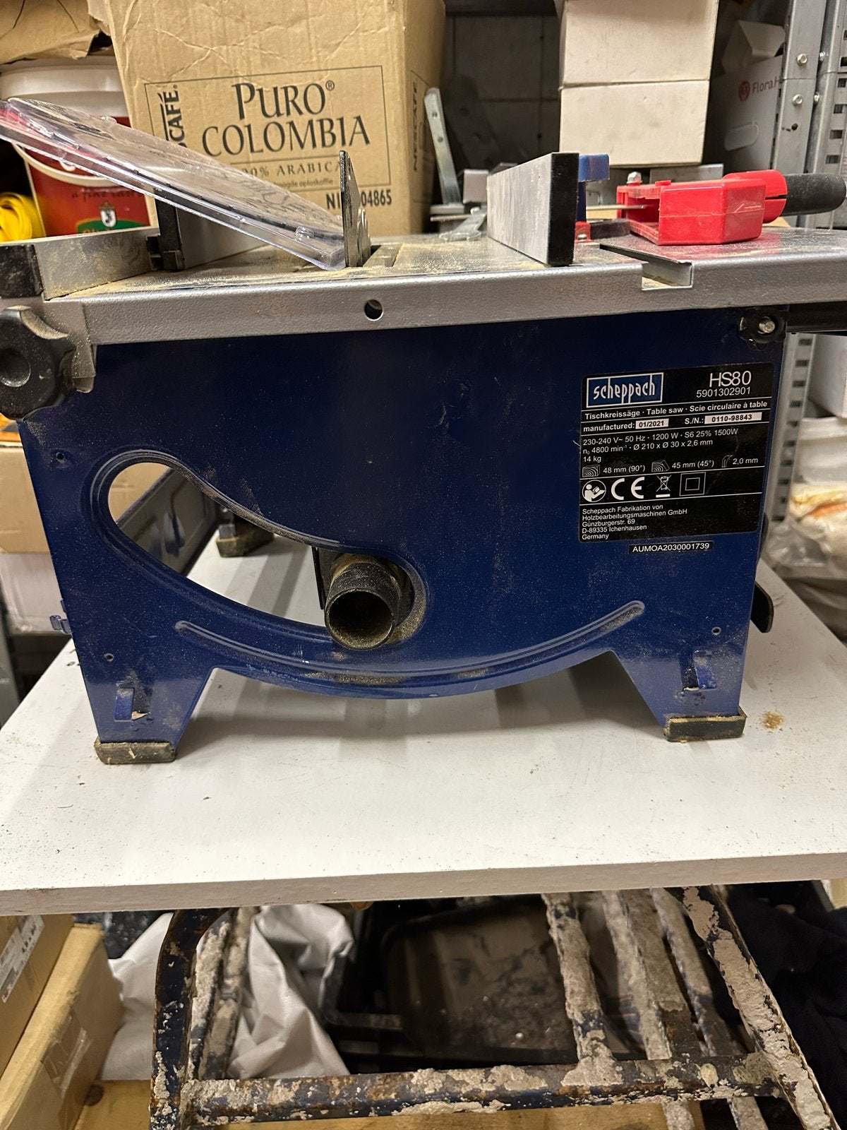 Scheppach HS80 Tafelzaag -  extra nieuw blad erbij, Ophalen, Gebruikt, Cirkelzaag, 30 tot 70 mm