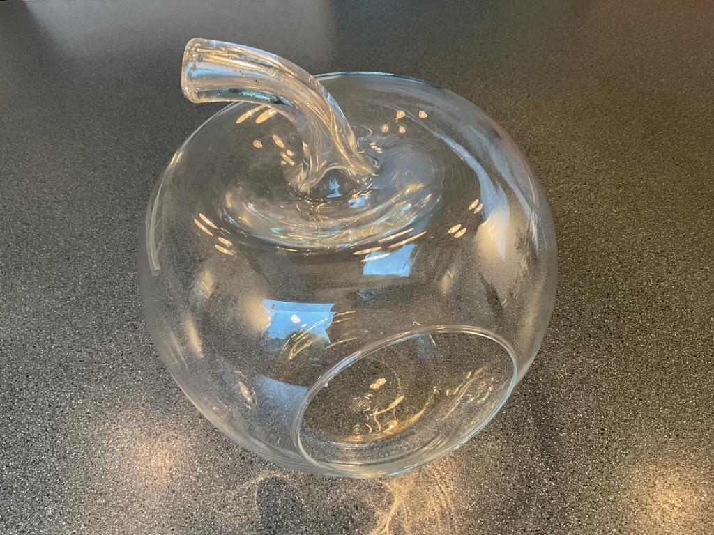 Glazen Appel Bloempot Vaas, Ophalen, Overige materialen, Gebruikt, Rond