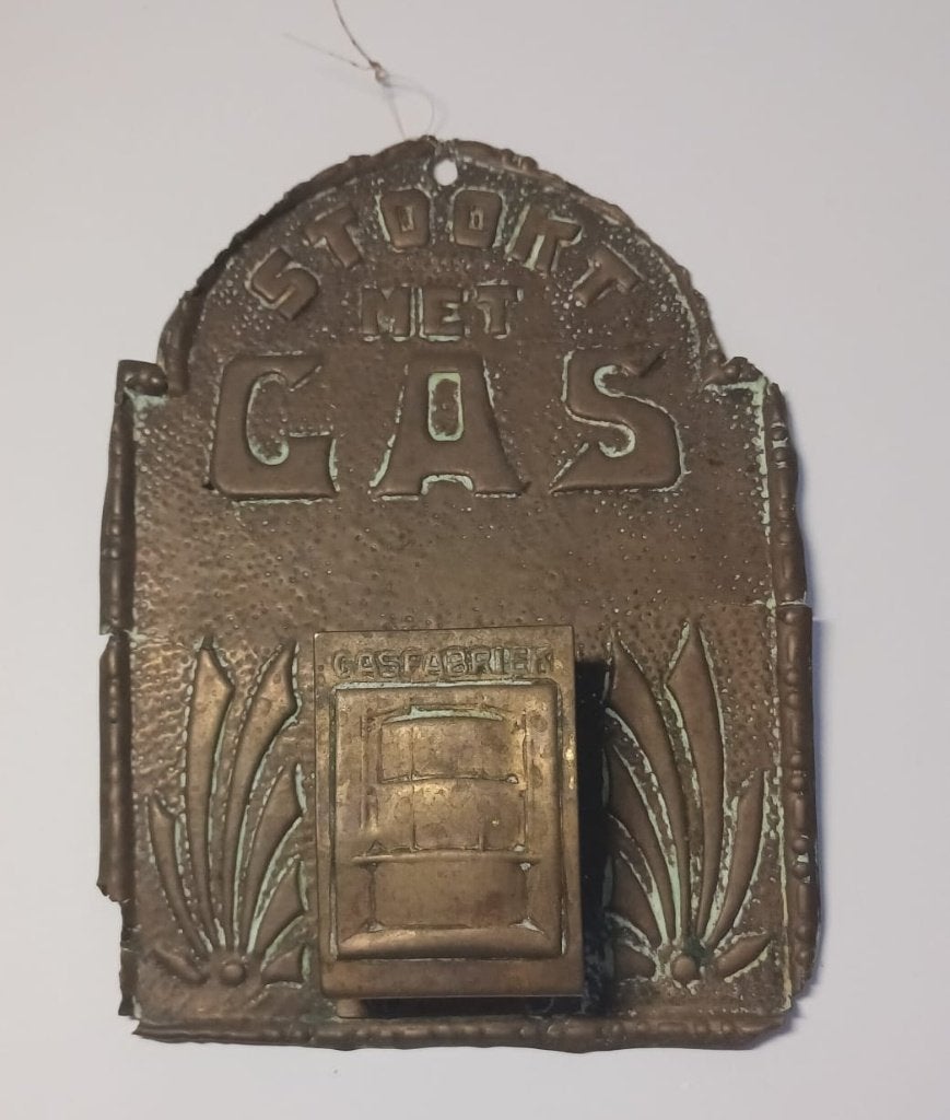 Gasfabriek plaatje met luciferhouder, Verzamelen, Ophalen of Verzenden, Huis en Inrichting