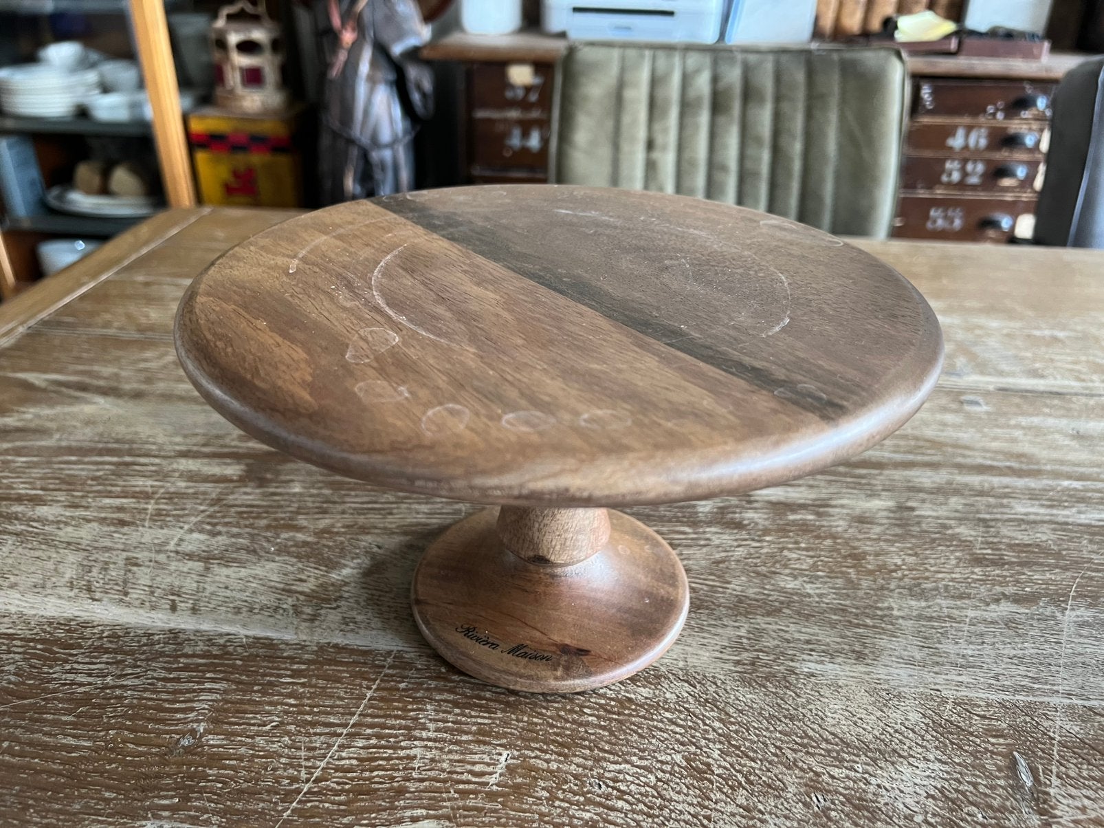 RIVIÈRA MAISON 2 x TAARTPLATEAU HOUT, Ophalen of Verzenden, Gebruikt