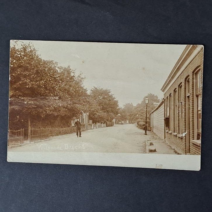 Fotokaart Heerenveen Friesland Zicht op de Verlengde Dracht, Verzamelen, Verzenden, Voor 1920, Friesland
