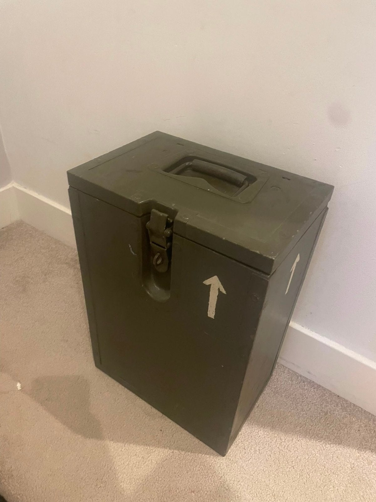 Vintage Legerkist Houten Opbergkist Munitiekist, Ophalen, 50 – 75, Minder dan 50 cm, Gebruikt