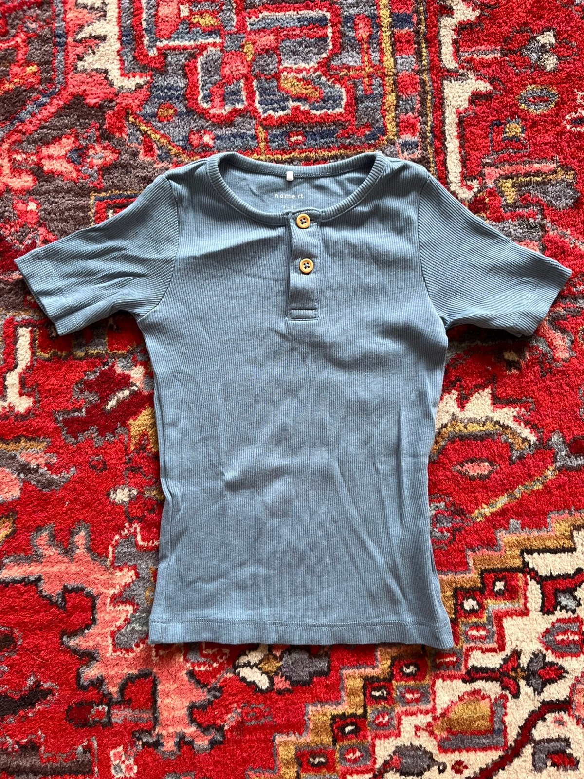 Shirtje lichtblauw Name it 98, Ophalen of Verzenden, Zo goed als nieuw, Jongen of Meisje, Shirt of Longsleeve