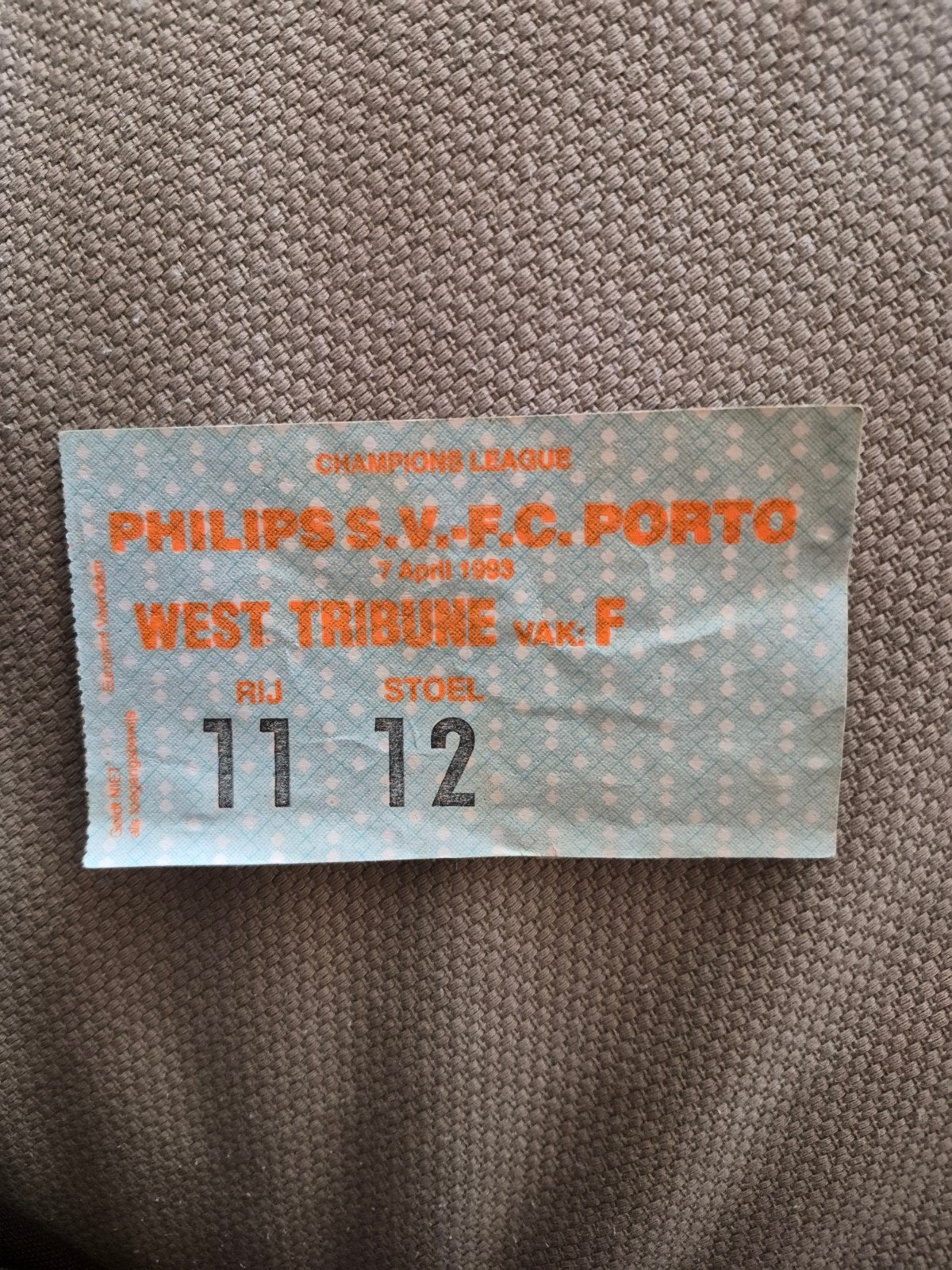Ticket PSV - FC Porto, Ophalen of Verzenden, Gebruikt, PSV, Overige typen