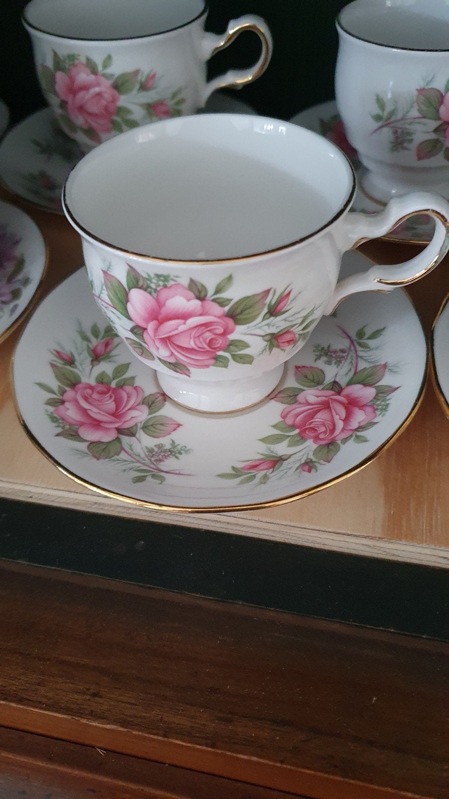 Vintage 15x Queen anne kopjes en schotels, Ophalen, Overige stijlen