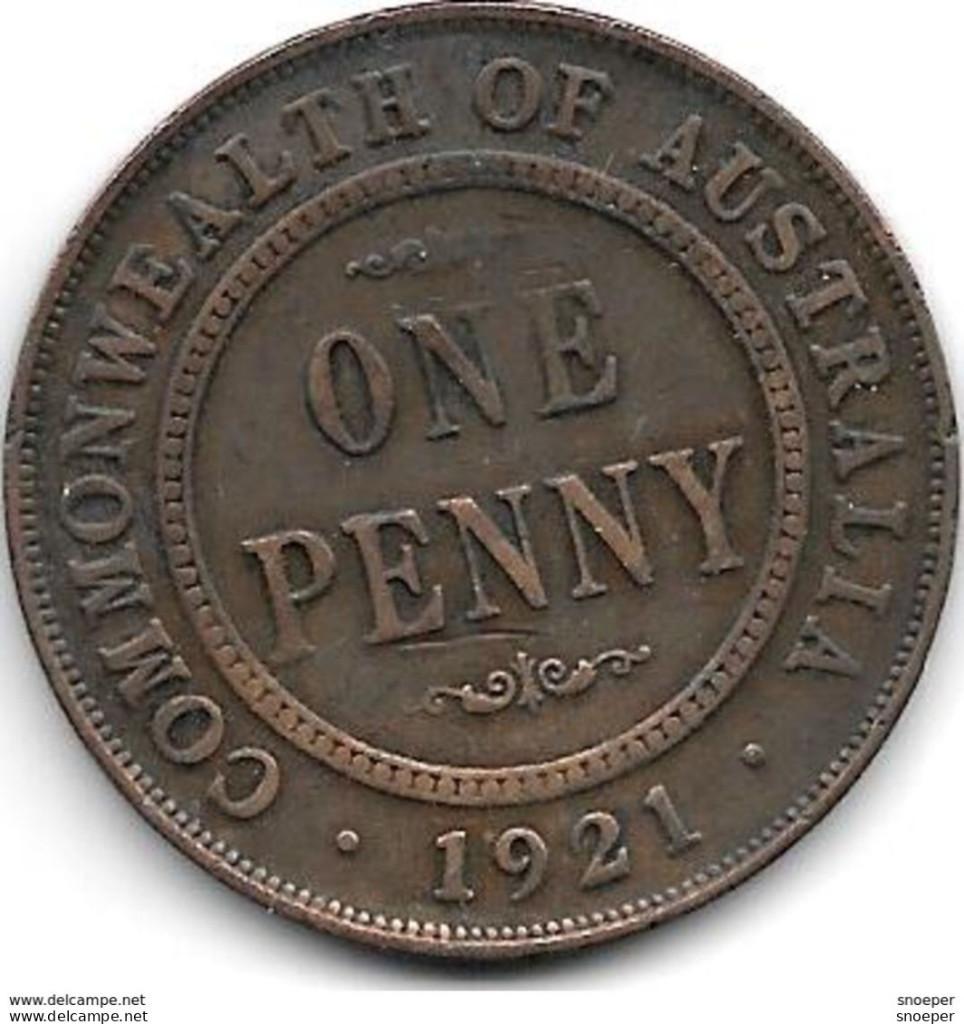 Australia 1 penny 1921 km 23 vf, Verzenden, Noord-Amerika, Losse munt