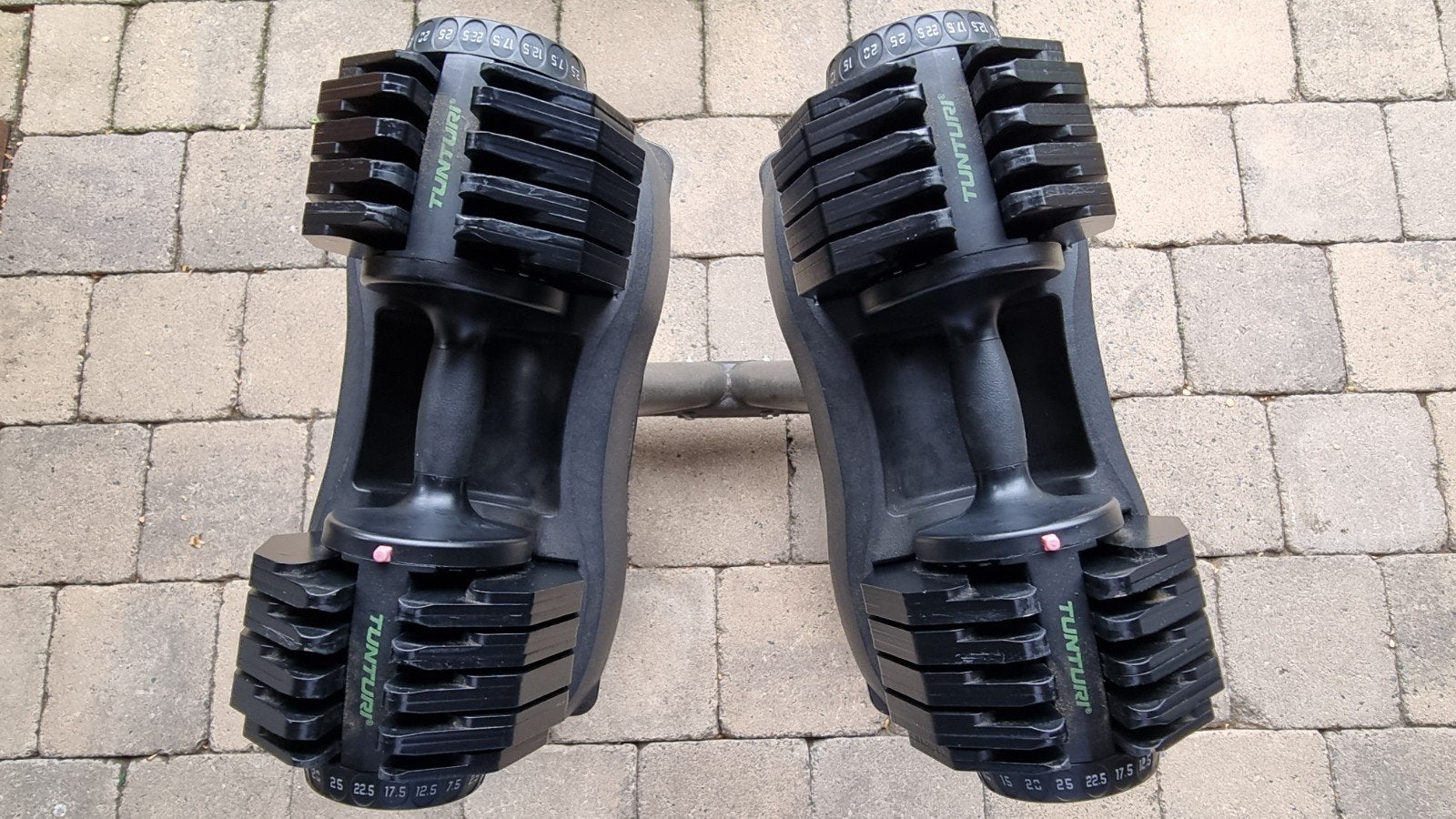 Tunturi Selector Dumbbell set + stand., Sport en Fitness, Fitnessmaterialen, Ophalen of Verzenden, Zo goed als nieuw, Benen, Dumbbell