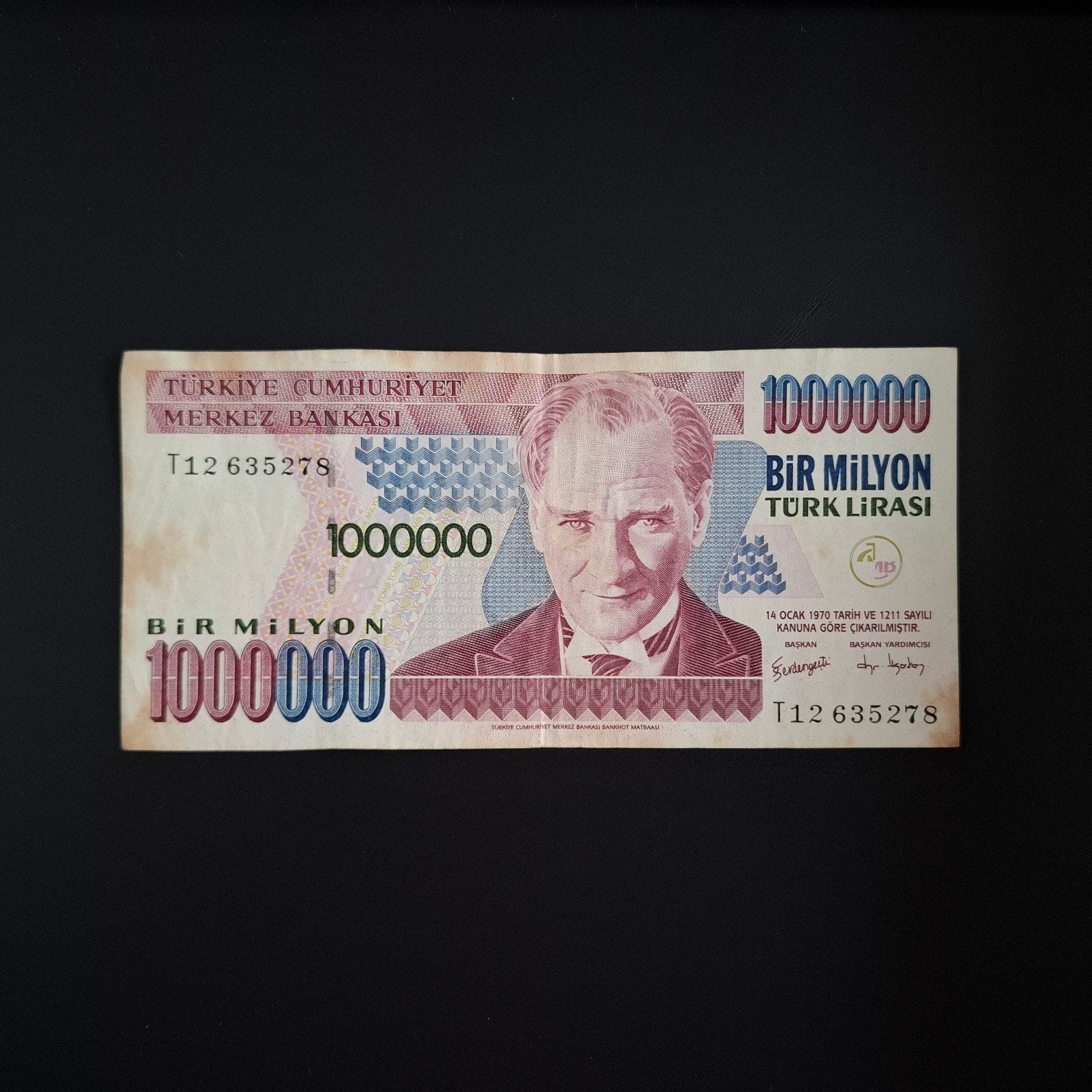 1000000 lira Turkije #005, Postzegels en Munten, Bankbiljetten | Europa | Niet-Eurobiljetten, Verzenden, Overige landen, Los biljet